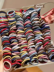 100pcs Deep Color Hair Ties, Scrunchies, Elastic Hair Accessory, Multi-Use for Women, Convenient for All Seasons, Plain Pattern, Casual Style