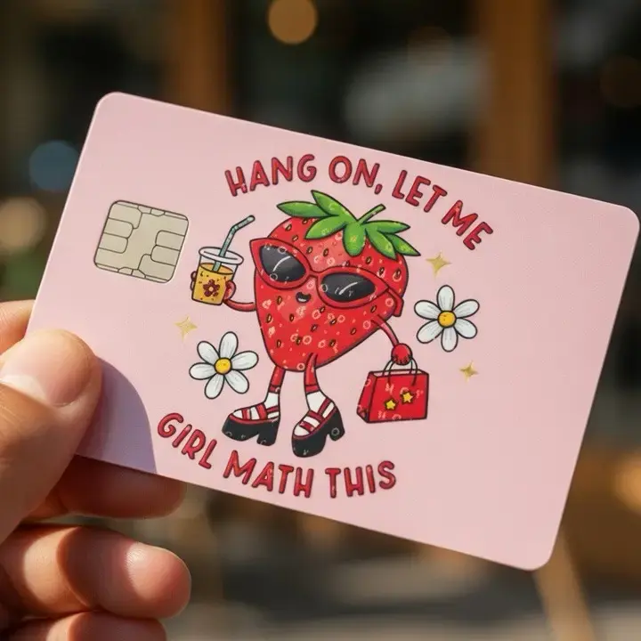 Cute Strawberry Girl Card Skin