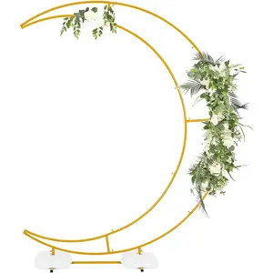 6.9ft Moon Wedding Arch Backdrop Stand, Half Crescent Moon Arch Stand for Party, Wedding  for Ceremony, Birthday Party,  Shower, Bridal Shower, Event Decorations ()