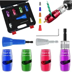 8Pcs Wire Twister Tool for Drill, for 8-10-12-14 Gauge Electric Wire Stripper, Drill Wire Twister With 2Pcs Metal and Plastic
