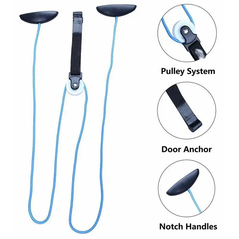 Adjustable Door Pulley Shoulder Neck Trainer, Upper Arm Rehabilitation Resistance Band, No-Drill Installation, Home Fitness Equipment