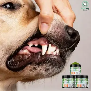 60 Servings Dog Teeth Cleaning Powder, Pet Dental Cleaning Powder for Dogs & Cats – Removes Tartar & Stains, Freshens Breath, Natural Oral Care Toothpaste Alternative,Plaque Tartar Remover with Postbiotic