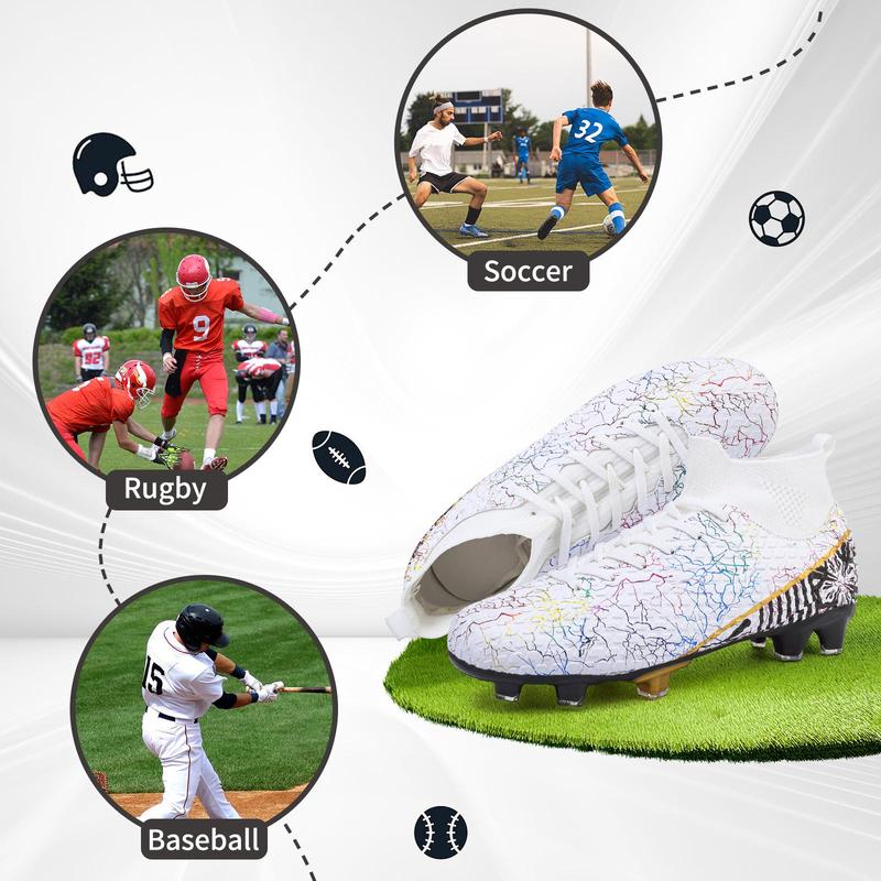 Mens Womens Soccer Cleats Youth Soccer Shoes Football Shoes High-Top Football Cleats Outdoor/Indoor Athletic Shoes Sneakers