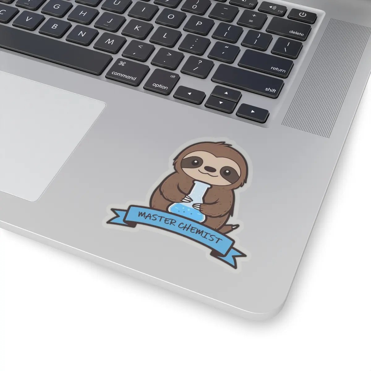 Sloth Chemist Kiss-Cut Stickers - Cute Science Flask Design, Master Chemist Sloth, Chemistry Enthusiast Gift, Science Student Sticker,