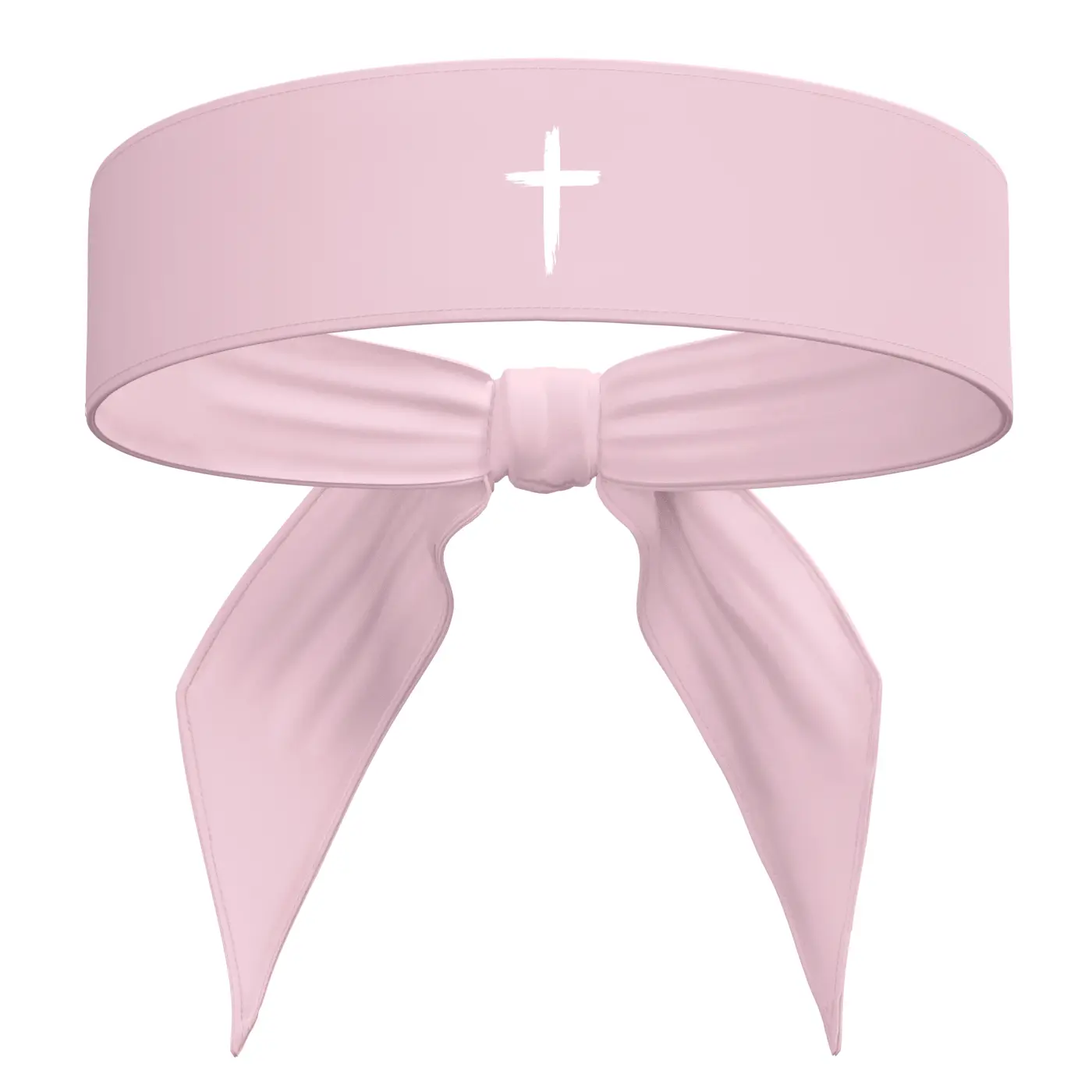 Light Pink Headband / White Cross