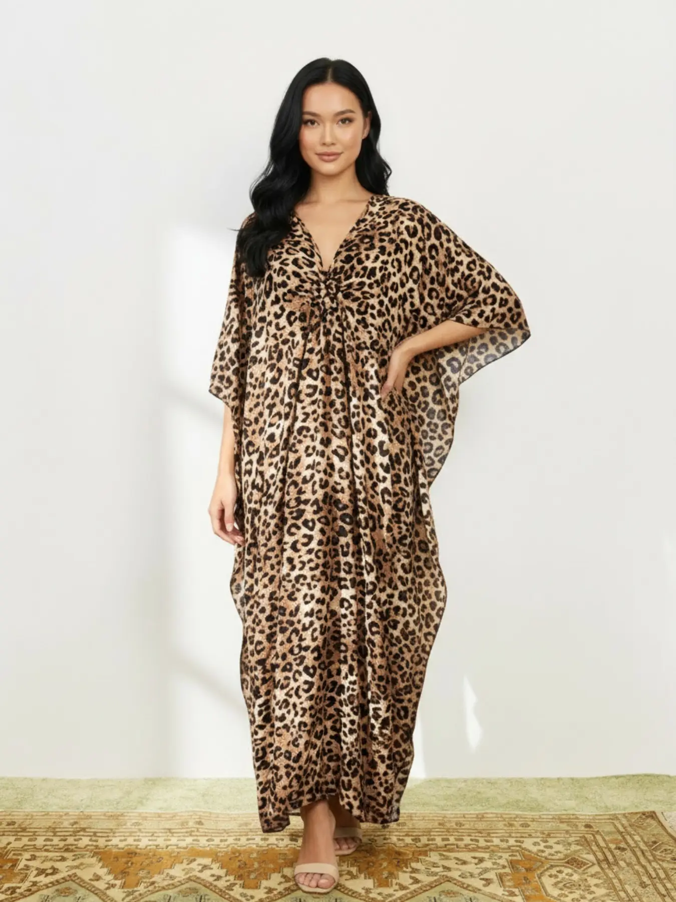 Women's Leopard Print Batwing Sleeve Kaftan Dress, Boho Casual Kaftan, Elegant V Neck Long Sleeve Maxi Dress for Vacation Holiday Wedding Guest, Ladies Clothes for All Seasons - TikTok Shop Women's Leopard Print Batwing Sleeve Kaftan Dress, Boho Casual Kaftan, Elegant V Neck Long Sleeve Maxi Dress for Vacation Holiday Wedding Guest, Ladies Clothes for All Seasons - TikTok Shop