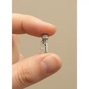 Microphone Silver Charm