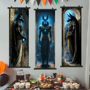 Egyptian Anubis Mystery Poster Set, Modern Living Room Decor, Waterproof Wall Art, Home Decoration, Suitable for Corridor and Bedroom, Egyptian Theme, Artwork