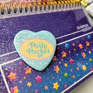 Polly Pocket | Heart Pin Back Button Polly Pocket | Heart Pin Back Button