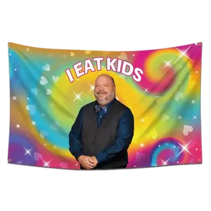 Bertram Funny I E-at Kids Slogan Flag 3x5Ft Funny Meme Wall Hanging BannerTapestry for Bedroom Living RoomCollege Dorm Outdoor indoor DecorFlags