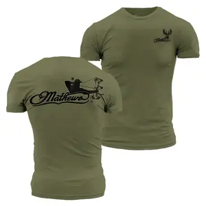 2025 Mathews Logo with Archer T-shirt, Archery Tactical Gear, Unisex Short Sleeve Casual 100% Cotton, Made in USA