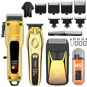 HIENA 4-in-1 Cordless Grooming Kit｜Hair Clipper Set, USB Fast Charge, Adjustable Blade & Multi-Size Combs for Hair, Beard & Body Trimming. Perfect for Home & Travel, An Ideal Gift for Men