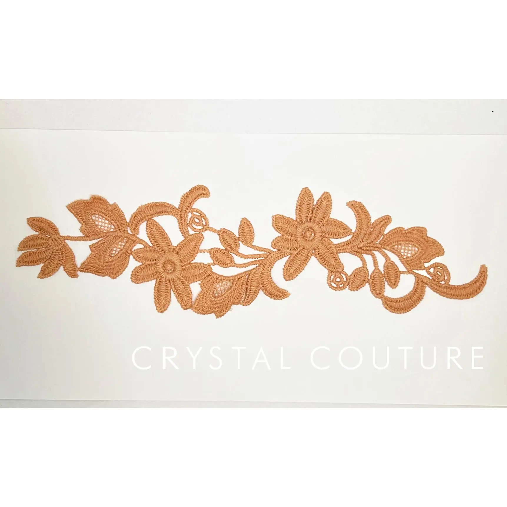 Peachy Pink Embroidered Floral Applique
