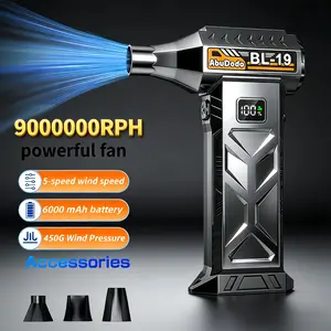 Portable Turbine Jet Blower，9000000RPH High-Power Snow Blower/Snow Remover,6000mAh battery pack，USB-C Fast Charging, 5 wind speed modes. Suitable for Dust Removal (cars/computers), Snow Pile Clearing, and Leaf Blowing.Cleaning tools