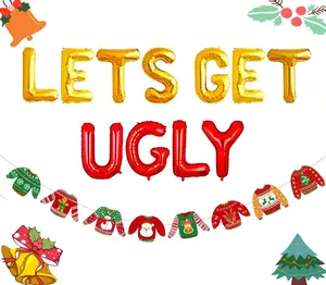 Lets Get Ugly Balloons Ugly Sweater Party Decoration ugly Sweater Party Supplies Christmas Party Decoration Christmas Party Supplies christmas Balloons