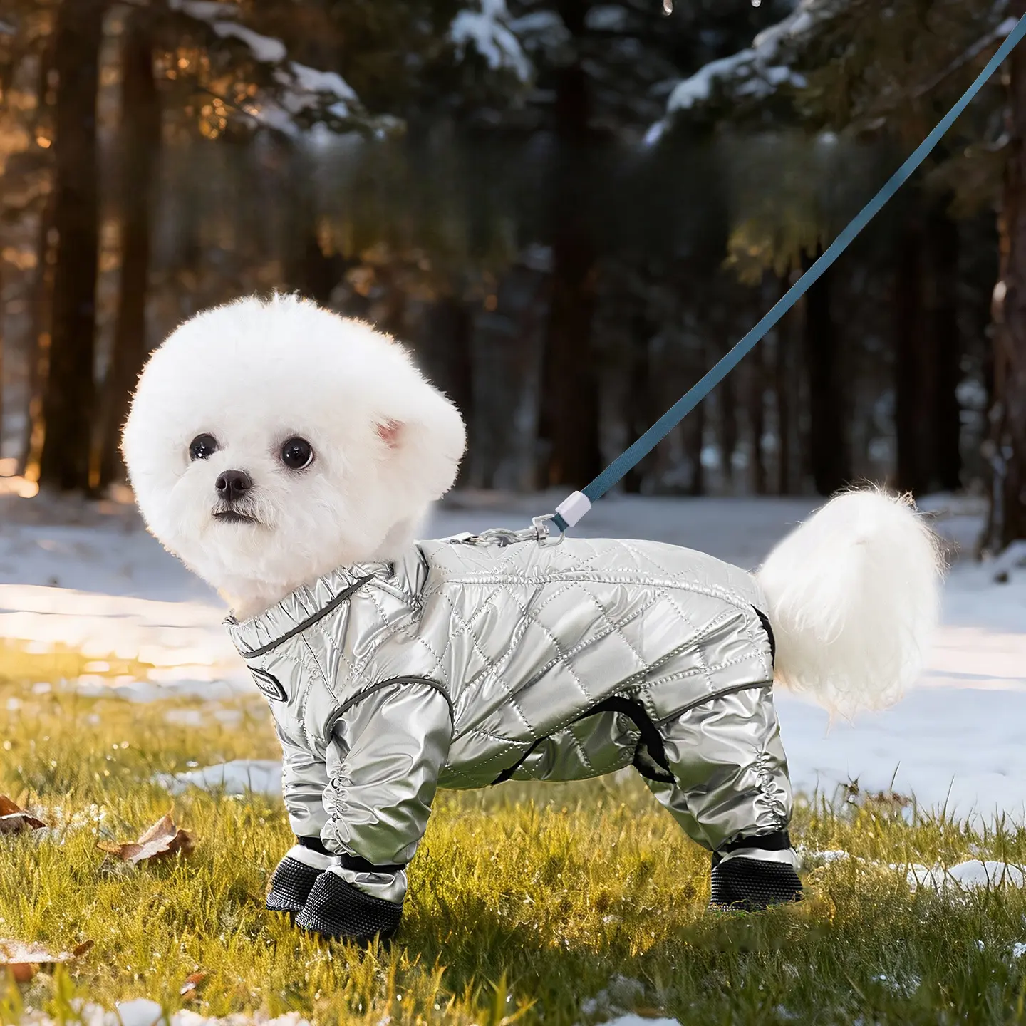 Winter Warm Dog Jumpsuit Waterproof Dust Proof Dog Coats for Outdoor Snow Pants Snowproof Boots dog clothes dog shoes