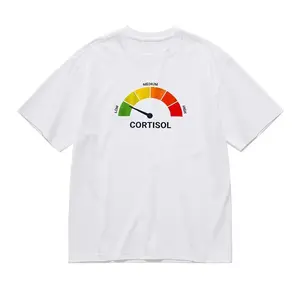 High Cortisol Low Cortisol Funny Graphic Tee, 100% Cotton Heavyweight Casual Short Sleeve Shirt for Men Women