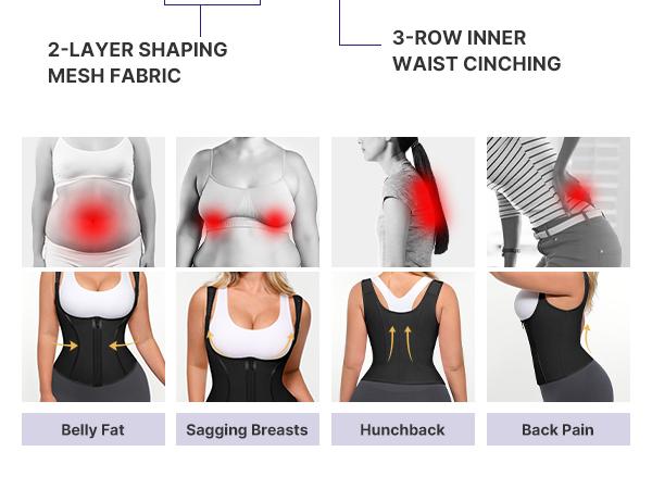 Shapellx AirSlim Steel Bones Core Control Latex Waist Trainer Vest