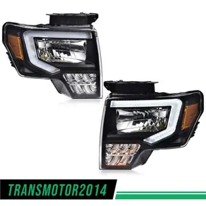 Fit For 2009-2014 Ford F150 F-150 Truck LED DRL Headlights Left+Right Car Vehicle
