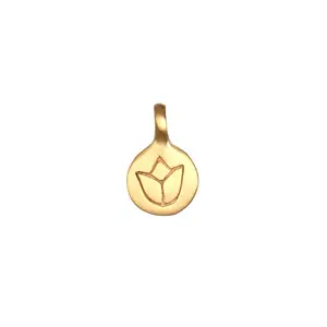 Engraved Lotus Charm - Elegant Design for Home Decor and Personalization
