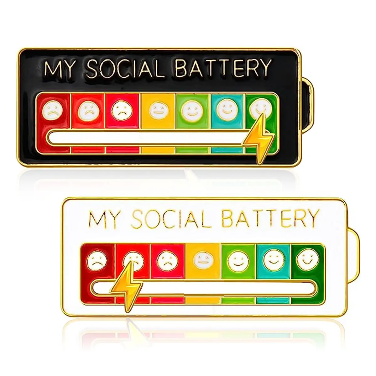 Enamel Lapel Pin with Mood Slider, Cute 7-Day Cartoon Expression Brooch, Funny Daily Wear Accessory for Men and Women to Express Mood