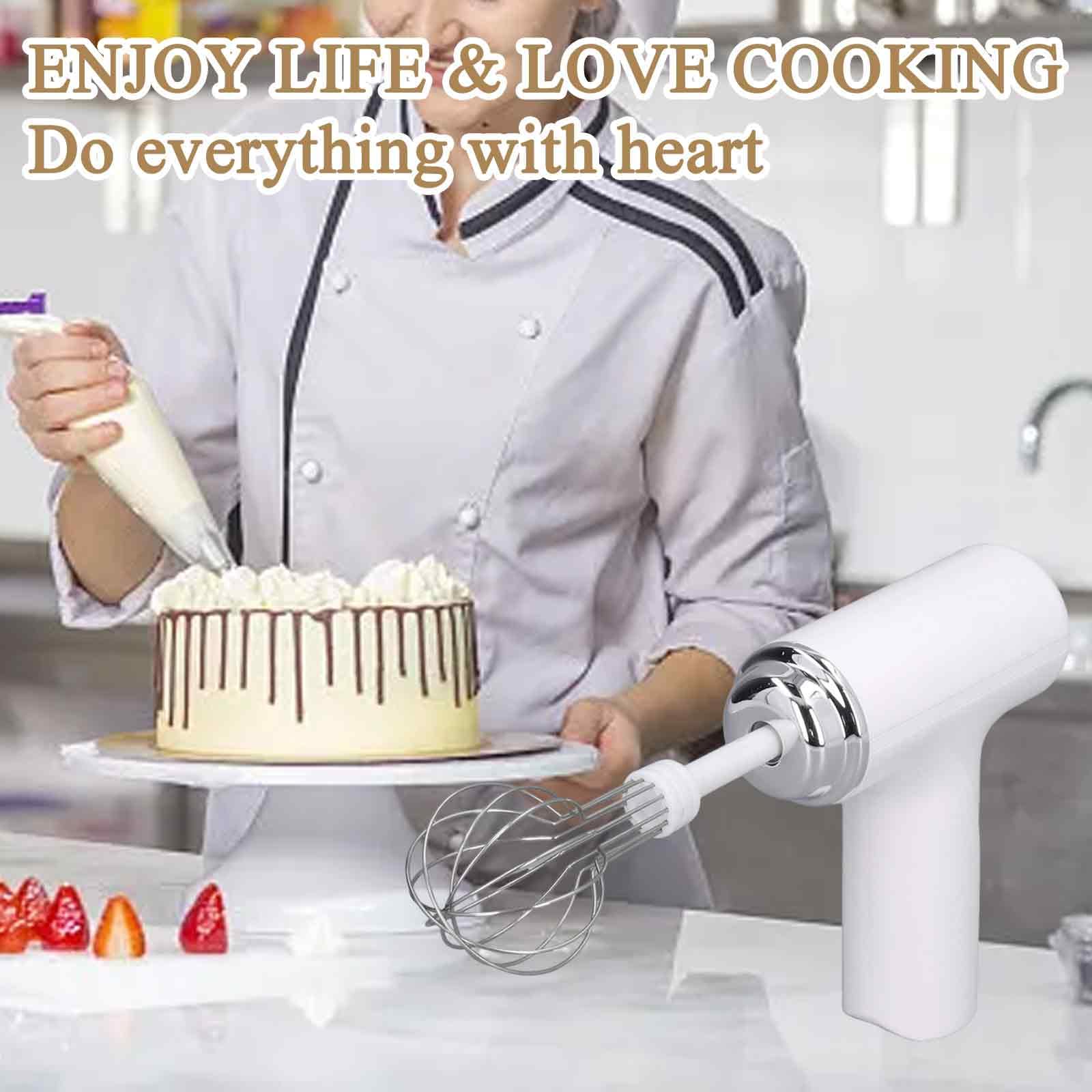 Electric Egg Beater Cordless Hand Mixer, 3 Speed Handheld Electric Whisk, Portable Food Mixer for Cappuccino Matcha Dough Eggs Batter Cream bpa free kitchen gadget