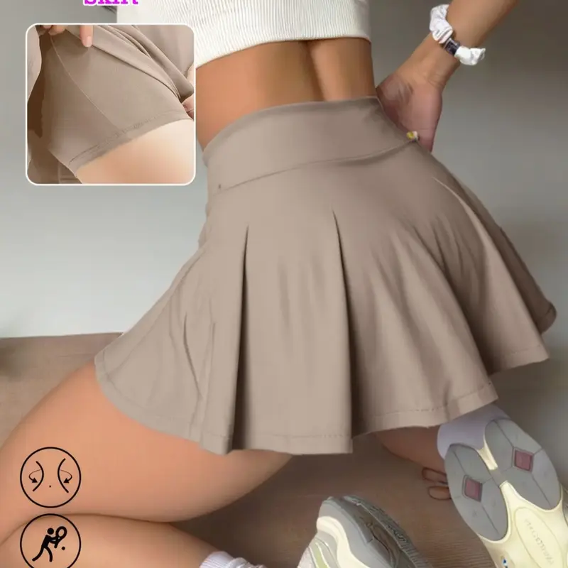 Women's High Waist Tennis Skirt with Shorts, Sporty Golf Running Fitness Dress, Comfortable Athletic Wear for Women, Tennis Skorts