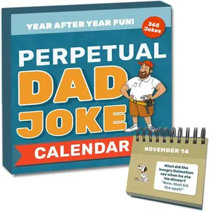 Perpetual Dad Joke Desktop Calendar | Daily Dad Jokes! Weekly Planner Office Organizer