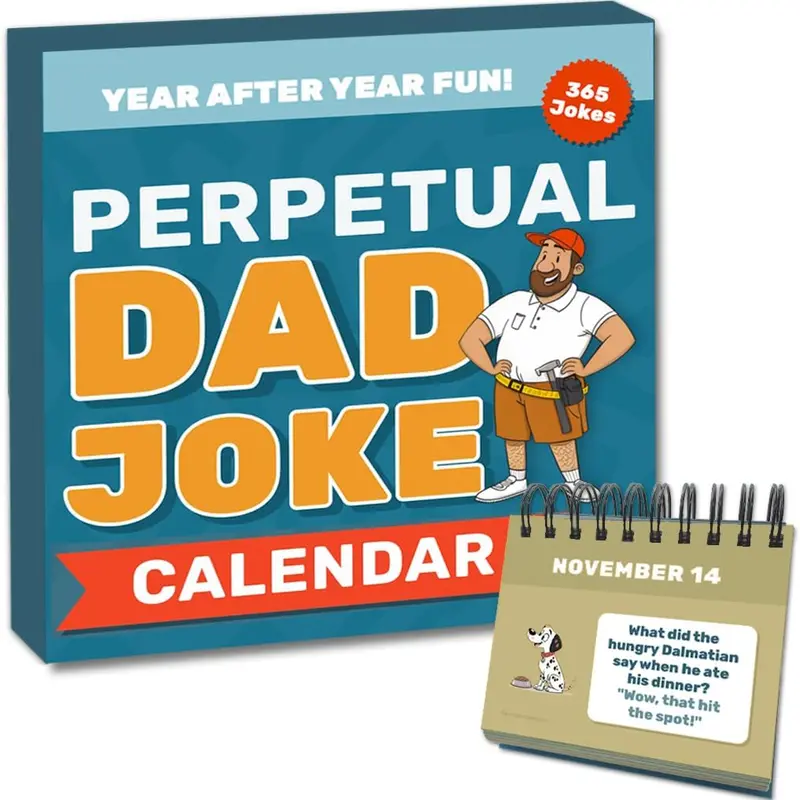 Perpetual Dad Joke Desktop Calendar | Daily Dad Jokes! Weekly Planner Office Organizer
