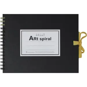 S310-05 F0 Art Spiral Sketchbook, Thick Drawing Paper, Black, 24 Sheets