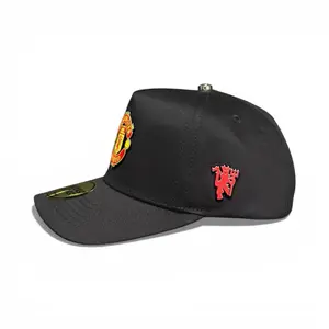 "Manchester" Unisex Custom Embroidered Black Snapback Hat, Plate-Style Cap with Suede Visor, Fashion Accessory for Men and Women, Custom Embroidered Hat