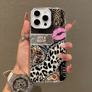 Soft Girl Magnetic Case for iPhone11/12/13/14/15/16/17/promax, Glitzy Leopard Collage Lightweight, Drop-Proof, MagSafe Compatible | Perfect for Teen Girls