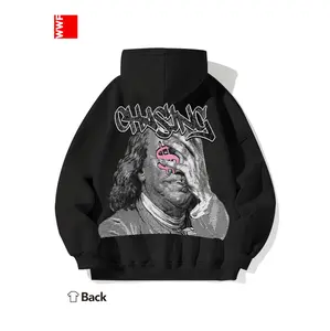 Benjamin Franklin Graffiti Hoodie For Men Cozy Fleece Long Sleeve With Kangaroo Pocket Perfect Autumn Winter Gift Idea For Friends