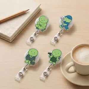 Smiskii Lifestyle Sparkly Retractable Badge Reel Cute Hairstylist, Mechanic, Nails, Pickleball Acrylic ID Holder For Gift