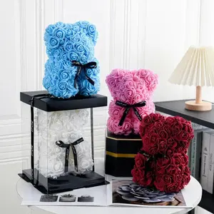 Foam Rose Bear With Gift Box