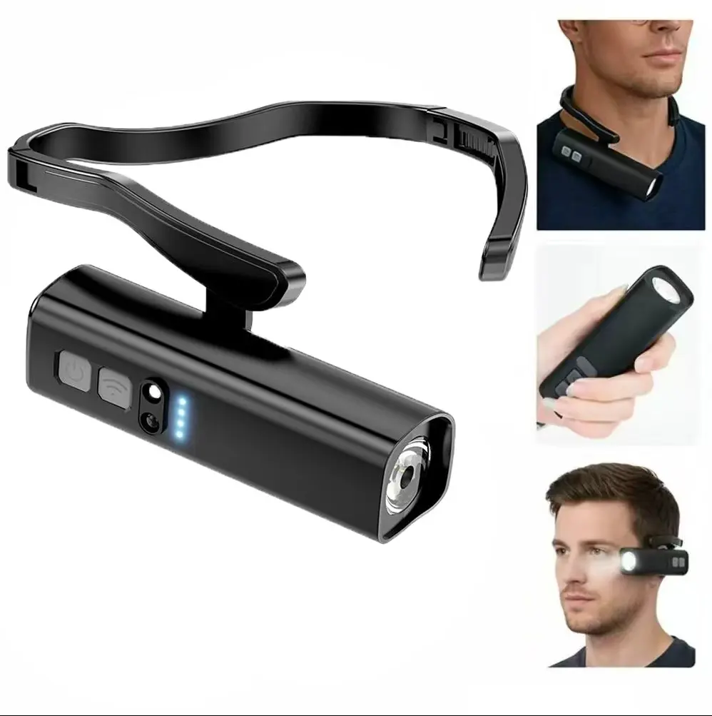 Unisex Wearable Motion-Sensor LED Ear-Worn Headlamp for Adults - Lightweight, Adjustable, High-Lumen Headband Sensor Lights for Work, Repair, Camping, None
