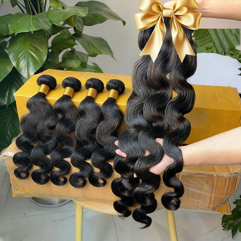 3/4 Bundles With Closure Body Wave Highlight Burgundy 99J Human Hair 4x4 Lace Front With 3 Bundles Brazilian Hair For Women