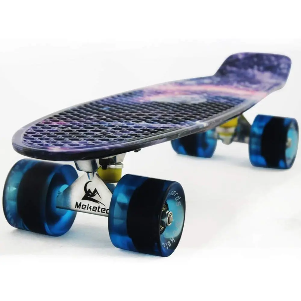 Retro Mini Cruiser Skateboard, 22.5x6 Inch Complete Board with 3.25" Trucks and Urethane Wheels, Beginner-Friendly with ABEC 7 Bearings for Kids and Youths, Truck, 22.5X6 Deck, Boys/Kids, Retro Look