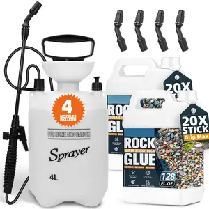 Rock Glue for Landscaping with Sprayer - 2 Gallon Mulch & Gravel Binder Bundle, Grip Max  Adhesion,  -Drying Landscape Glue Kit for Pebble, Pine Straw, Patios & Pathways
