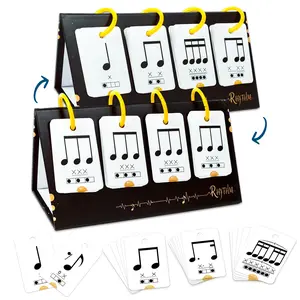75 interactive rhythm practice wall charts, music note value flashcards for primary school music education, double-sided design portable bracket type early education cards, music theory enlightenment learning aids desk cards