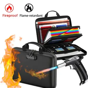 Fireproof Waterproof File Bag, Portable Hard Shell Case, Water Resistant Fireproof Document Holder, Certificate Passport Safe Box, Travel Essentials