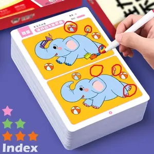 64pcs Montessori Flash Cards, Playful Error-Finding Educational Game Cards for Kids, Reusable Early Learning Toys for Concentration Training, Playful Flash Cards