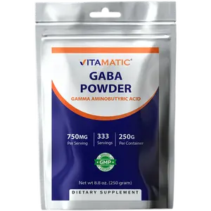 Vitamatic Gamma Aminobutyric Acid Powder 750 mg per Serving - 250 Grams - Also Called GABA - 333 Servings