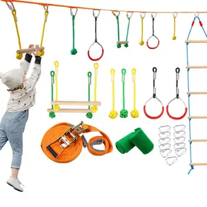 Outdoor Climbing Facilities, 9 Counts/set Obstacle Course for Kids, Easy Setup on Trees Or Posts, Outdoor Course Equipment for Kids, Outdoor Playground Equipment