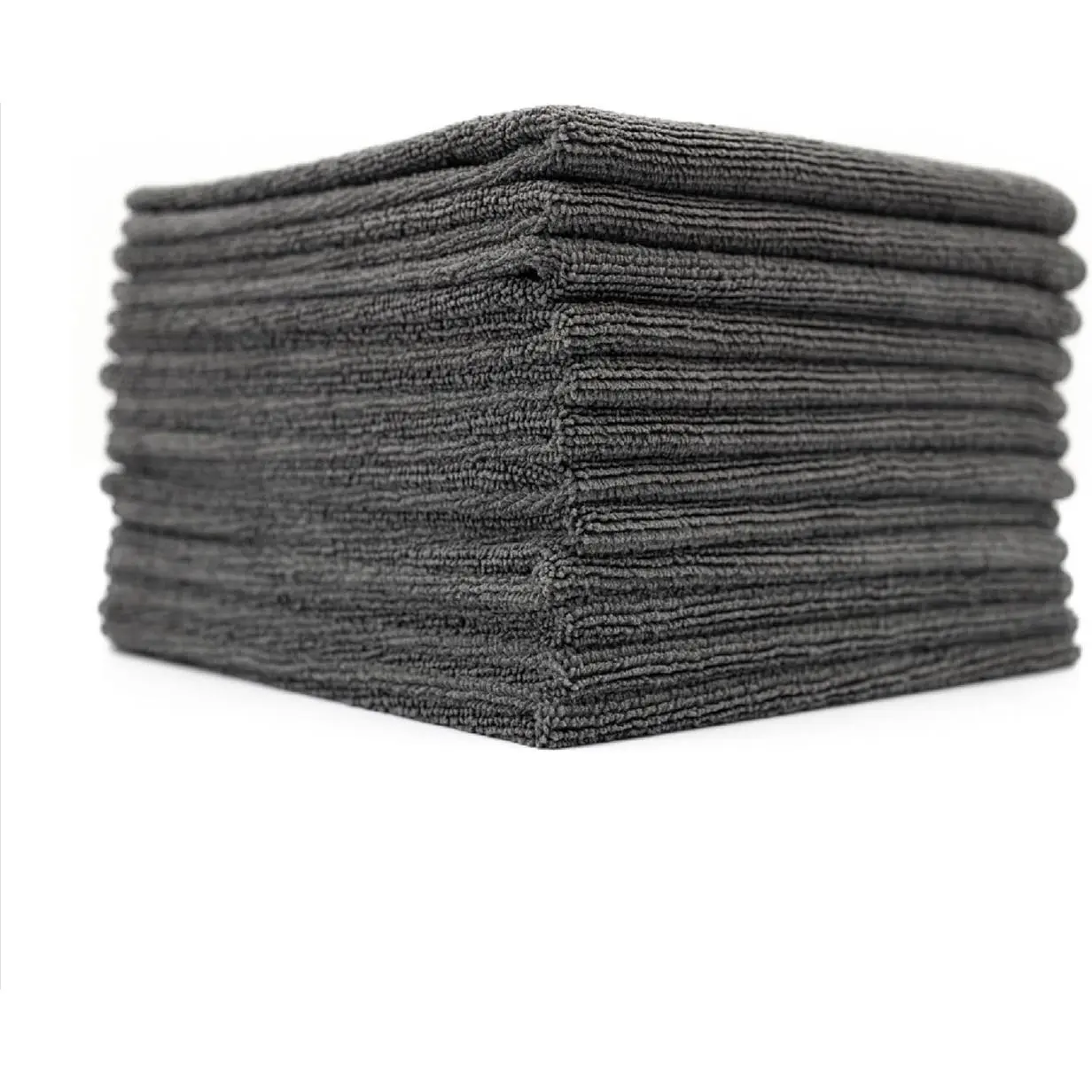 Industrial Commercial Grade Synthetic Polyester Blend Microfiber Terry Cleaning Towels - 300gsm Weight, 16in x 16in Grey, Highly Absorbent, Lint-Free, Streak-Free, Durable, Scratch Resistant, For Car Washing (12-Pack), Set, Square