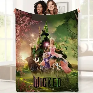 Wicked theme printed flannel blanket, soft and comfortable, suitable for all seasons, suitable for sofas and beds, multifunctional use blanket plushthin quilt holiday gift Intense Nacho Printed Flannel Blanket