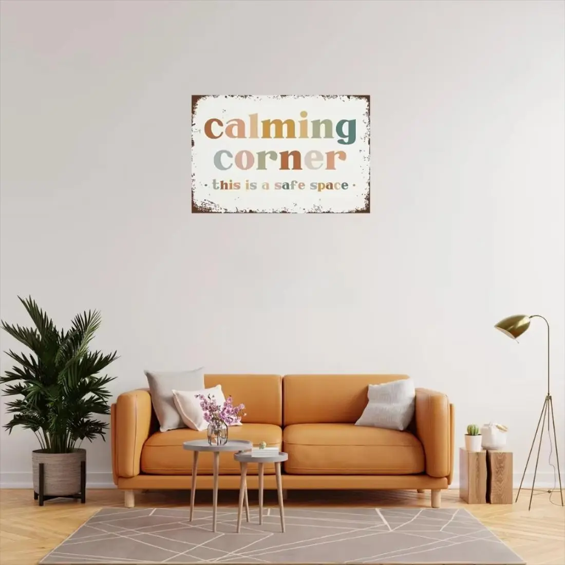 Vintage Calming Corner Sign, Safe Space Wall Art, Wall Decor for Home Living Room Bedroom, Garden & Patio Decoration