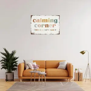 Vintage Calming Corner Sign, Safe Space Wall Art, Wall Decor for Home Living Room Bedroom, Garden & Patio Decoration