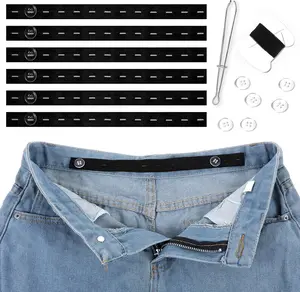 6 count  Tightener for Pants Women Jeans Button Tightener Pants Adjuster  Tightener Jeans  Tightener Jean Button  Tightener Suitable Elastic  Extenders for Women Men (Black)