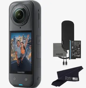 sta360 X5 8K 360° Action Camera, Including 2 Batteries and a High-Quality 360-Degree Compatible Selfie Stick